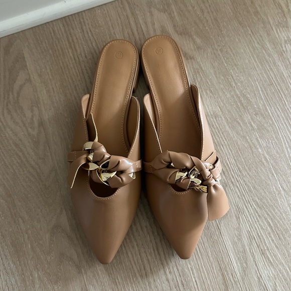 Fashare Womens Mules Dress Shoes Backless Loafers Pointed - Picture 2 of 5